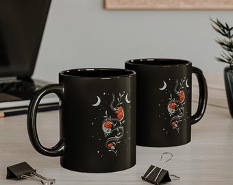 Celestial Witchy Snake | Caprichoso em uma caneca preta (11oz)