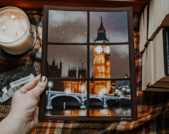 London England Big Ben | Rainy Window Print