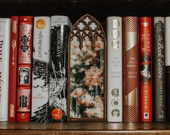 Rainy Spring Cathedral Window Bookshelf Decor | Book Nook
