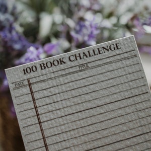 100 Book Challenge Bibliothekskarte | Lesezeichen