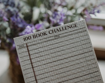 100 Book Challenge Bibliothekskarte | Lesezeichen