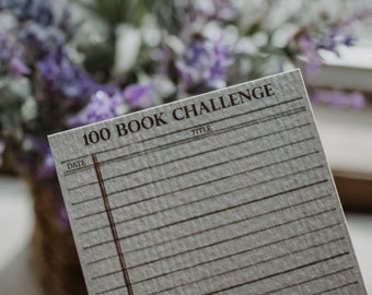 100 Book Challenge Library Card | Reading Log Tracker Bookmark