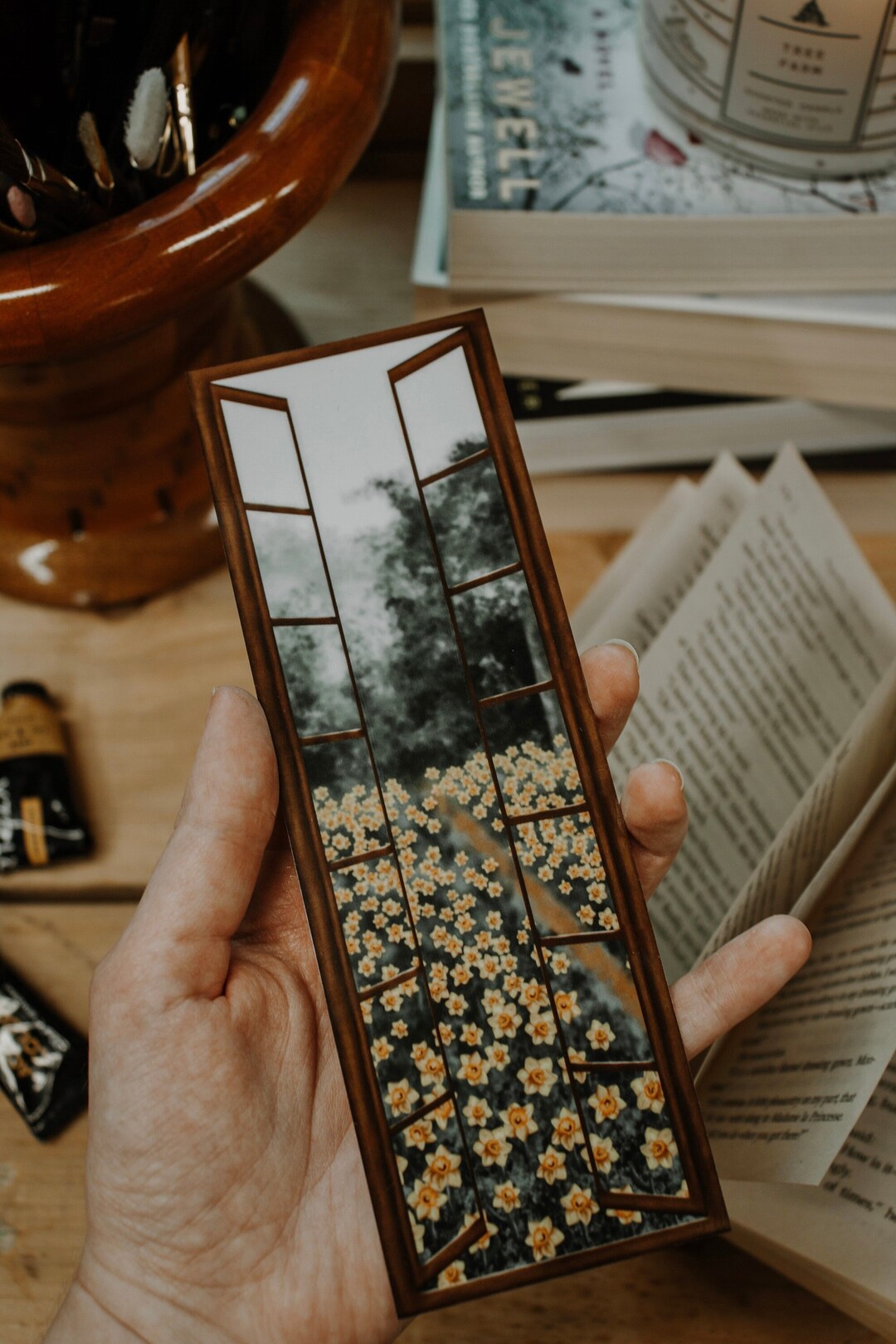 Cottage Daffodil Field Window Bookmark - Etsy