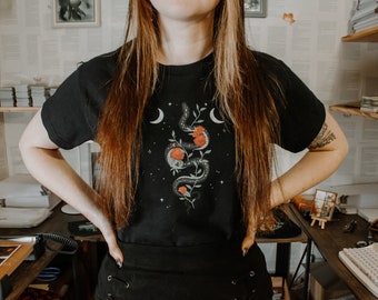 Celestial Witchy Snake | Whimsical Unisex Heavy Cotton Tee