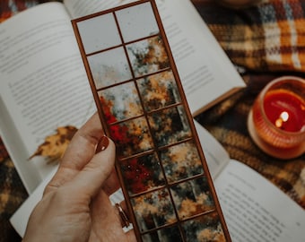 Rainy Autumn Window Bookmark