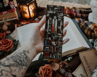 Marcador de estantería inspirado en Shakespeare de Dark Academia