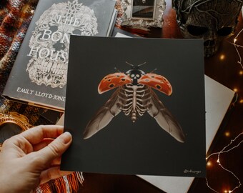 Skeletal Ladybug | Oddity Art Print Collection | Spooky Wall Decor