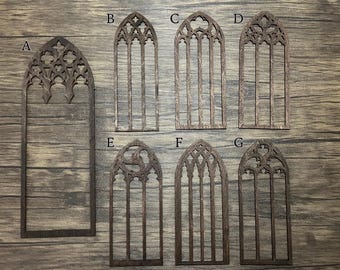 Wood Stained Cathedral Window Minatures | Gothic Crafting Supplies