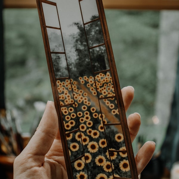 Cottage Sunflower Field Window Bookmark