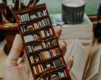 Dark Academia Bookshelf Bookmark