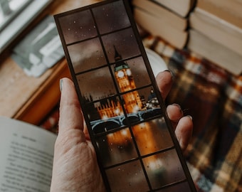 London England Big Ben | Rainy Window Bookmark