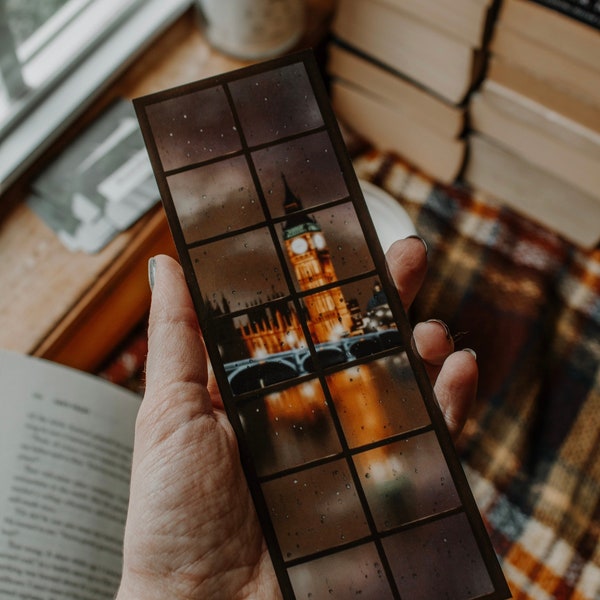 London England Big Ben | Rainy Window Bookmark