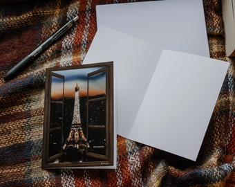 Paris Window Blank Greeting Card Set | Envelopes Included!