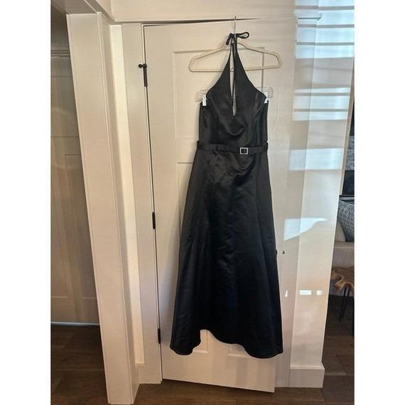 VTG Scott McClintock Long Black Dress Halter Cocktail Formal Size 12