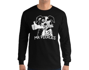 Mr Pickles Half Dead Skull Gildan 2400 Ultra Cotton Langarm T-Shirt