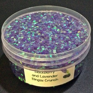 Blackberry and Lavender Bingsu Crunch - a crunchy slime with a soothing scent