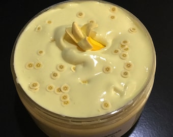Banana Scented Butter Slime – Fimo Fluff with Banana Charm