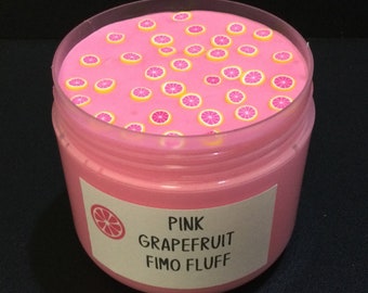 Pink Grapefuit Fimo Fluff - A Fluffy inflatable Butter Slime with fimos throughout. Scented like it's name, comes with extra fimos