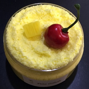Pina Colada Snow Fizz Slime – Tropical Scent, Cherry & Pineapple charms