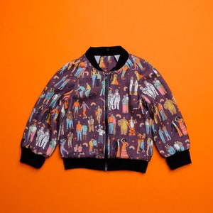 Baby/Kids Coat / Bomber Jacket Unisex Gender Neutral Colourful Characters People Rainbow Print Cotton Pride People Bomber Jacket image 1