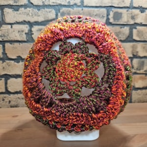 Autumn floral slouchy beanie