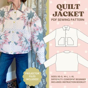 Modello di cucito per giacca trapuntata in PDF / Adatto ai principianti / Modello digitale XS–XL