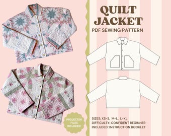 Quilt Jacke Schnittmuster PDF | Anfängerfreundlich | XS-XL Digital Stickmuster