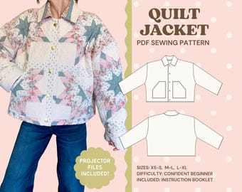 Quilt Jacket Sewing Pattern PDF | Beginner Friendly | XS–XL Digital Pattern