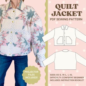 Quilt Jacket Sewing Pattern PDF | Beginner Friendly | XS–XL Digital Pattern