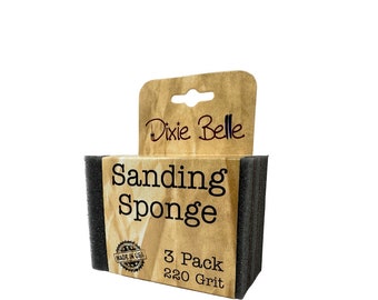 Dixie Belle SANDING SPONGE, 3-pack, 220-Grit Sanding Sponge, Wet or Dry Sanding Sponge