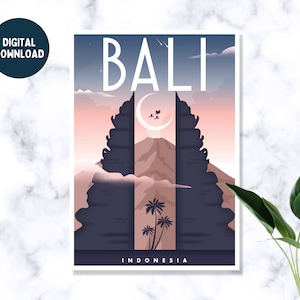 DIGITAL | Bali Print, Bali Travel Poster, Travel Art, Travel Wall Poster, Travel gift, Wall Art Poster, Bali temple Print, Bali Indonesia