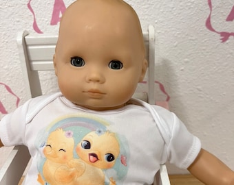 Little ducklings graphic t-shirts fit 14" to 15" Bitty baby doll outfit,fit Bitty Baby,tshirt with diaper cover Corolle 14-15 inch