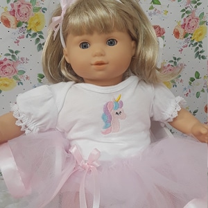 Bitty Baby onesie with tutu,dolly headband,baby doll,bitty baby girl outfit,doll accessories,dolly onesies,unicorn baby onesie