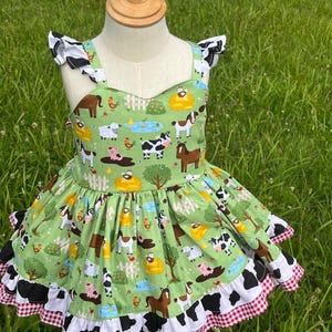 Girl Farm toddler dress,farm dress,Girls Cow Dress,Baby Cow Dress,Toddler Cow Costume Outfit,Cow Dress,Cow Costume,Farm Dress,Farm Outfit