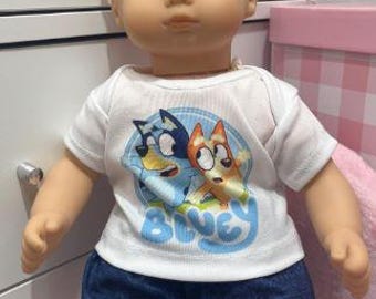 Inspired Bitty Baby Doll Outfit, 14-15 Inch Doll Clothes, T-shirt Diaper Cover Set