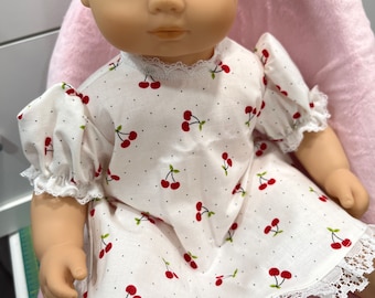 Bitty baby Doll dress fit 14.5 to 18 inch doll dress,fit AG and Bitty Baby  dress,fit reborn baby,Cherry cute dress