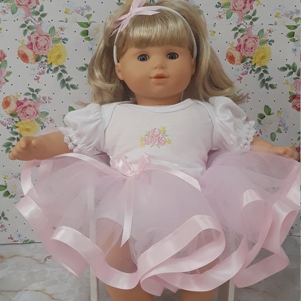 Bitty Baby onesie with tutu,baby doll clothes,bitty baby girl outfit,bitty baby accessories,baby onesis and headband,doll tutu,dolly onesies