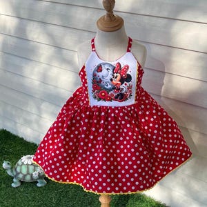 Minnie Mouse toddler dress,Girls Minnie Mouse Costume,polka dot dress , Girls Minnie Mouse Cosplay,Minnie Mouse baby dress,Party dress