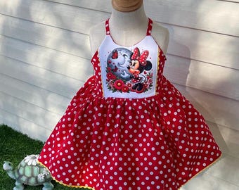 Minnie Mouse toddler dress,Girls Minnie Mouse Costume,polka dot dress , Girls Minnie Mouse Cosplay,Minnie Mouse baby dress,Party dress