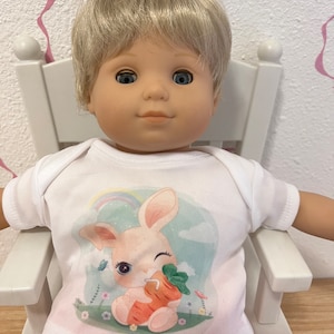 Bitty baby boys doll,bitty boys clothes,diaper cover t-shirt, fit doll 14 to 15 inch, Corolle 14 inch,reborn baby doll micro preemie,bunny