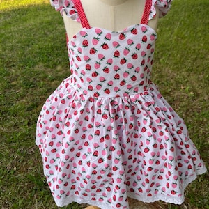 Baby Girl Strawberry dress ,toddler strawberry dress,baby strawberry sunsuit ,berry dress,strawberry dress for baby girl