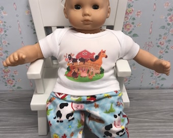 Ropa para bebés pequeños, camisetas y cubrepañales, de granjas, para muñecas reborn de 14 a 15 años.
