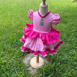 Princess Peach toddler dress,Girls Princess Peach Costume, Princess Peach, Girls Princess Peach Cosplay, Princess Peach Costume,baby Peach