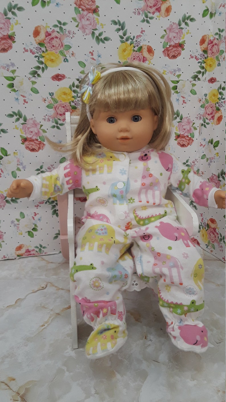 Bitty baby,doll pjs night,doll footed pajamas,fit to 14-15 inch doll,Bitty Twins cute animals