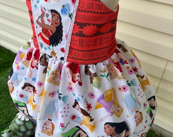 Moana inspired dress for girl,toddler dress,inspired dress,Princess Moana dress, baby dress, princess dress,Girls Moana  dress
