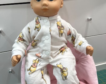 Bitty baby Doll Pajamas for 14.5"-16" Dolls | Fits Bitty Baby and Reborn Babies | Soft & Cozy Sleepwear,fits bitty baby twins ,Pooh