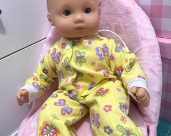 Bitty baby, doll pjs night, pijama con patas de muñeca, apto para muñecas de 14-15 pulgadas, Bitty Twins mariposa