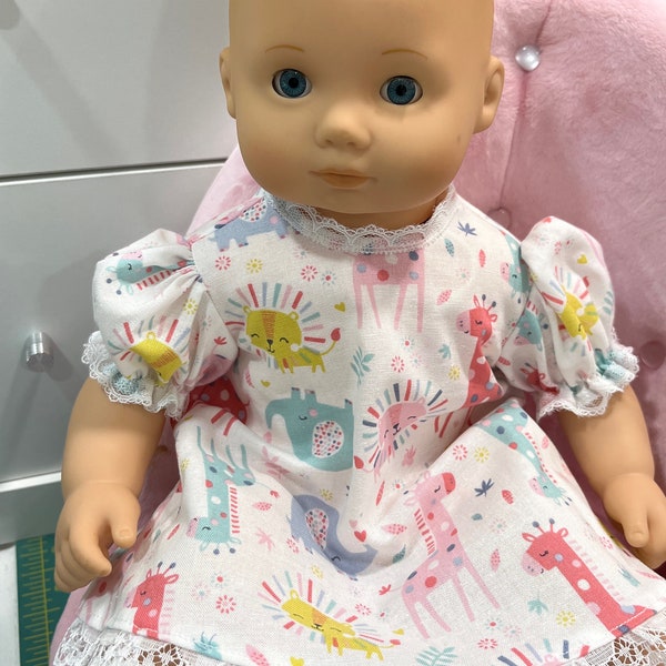 Doll dress fit 14.5 to 18 inch doll dress,fit AG and Bitty Baby  dress,fit reborn baby,cute animals