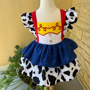 Toy History inspired toddler dress,farm dress,Girls Cow Dress,Baby Cow Dress,Toddler Cow Costume Outfit,Cow Dress,Cowgirl,Farm Dress