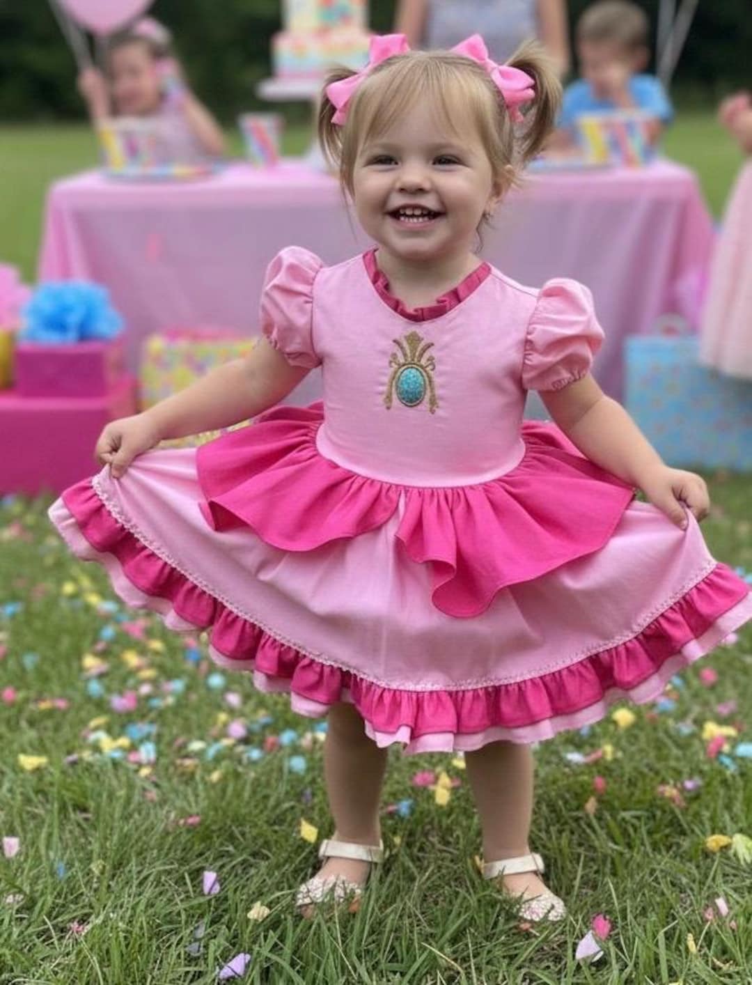princess peach dress toddler Girls princess peach dress , princess peach inspired dress , princess peach costume , princess peach toddler dress , princess peach birthday